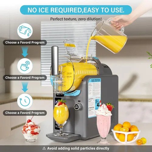 Miniatura 5 de Máquina de helados para hacer bebidas congeladas, máquina de granizado para el hogar, máquina para granizar, no necesita hielo, autolimpieza, 5