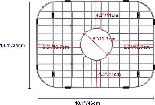 Miniatura 3 de Rejilla de fregadero grande, protector de fregadero para fregadero de cocina, 18-1/8 pulgadas de largo x 13-3/8 pulgadas de ancho, rejilla