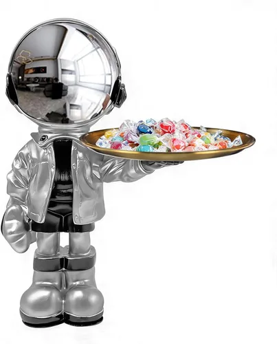 Miniatura 10 de Estatuas de astronauta Dosker, escultura de hombre espacial de poliresina, regalos de arte en azul claro, adorno de figura para decoración