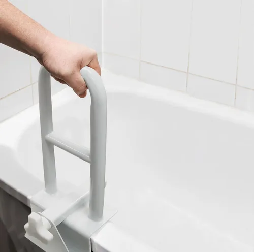 Miniatura 5 de Vaunn Soporte de seguridad ajustable para bañera, barra de agarre de ducha, manija, acero inoxidable, color blanco