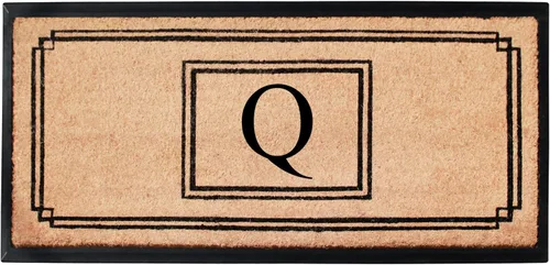 Miniatura 32 de A1HC - Tapete de puerta con monograma de fibra de coco natural para puerta delantera, 24 x 48, felpudo duradero tratado anti-desprendimiento