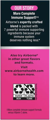 Miniatura 13 de Airborne 1000 mg de vitamina C con vitamina D y zinc, suplemento de apoyo inmunológico multivitamínico sin azúcar, antioxidantes vitaminas A C