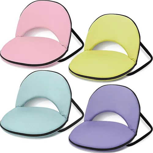 Miniatura 11 de Maitys 2 asientos de estadio para gradas con soporte para espalda, silla acolchada plegable para estadio con 5 posiciones ajustables, silla portátil
