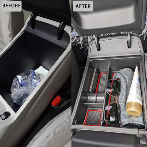 Miniatura 4 de HGWEI Organizador de Consola Central Compatible con Hyundai Tucson 2022-2024 y Santa Cruz 2022-2025 Accesorios Interiores Bandeja Insertable de Caja