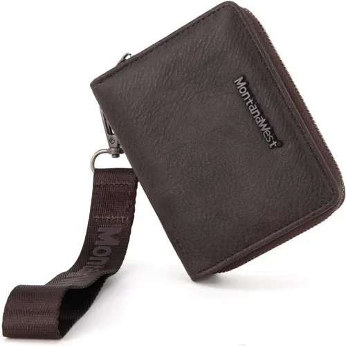 Miniatura 20 de Cartera de pulsera pequeña Montana West para mujer con forro de bloqueo RFID, ligera y fácil de llevar, Un negro, Pequeña