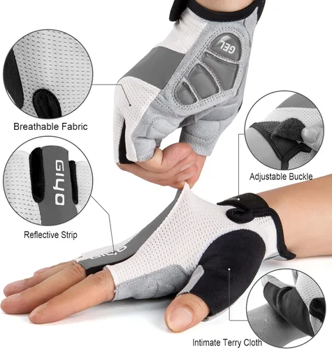 Miniatura 5 de Kadacha Guantes de ciclismo para hombres y mujeres guantes de bicicleta de carreteramontaña antideslizantes absorbentes acolchados guantes