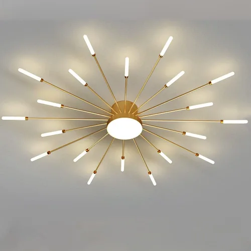 Miniatura 15 de Lámpara de techo LED regulable de 32 pulgadas, 12 luces de techo, lámpara de techo empotrada, iluminación de interior dorada para sala de estar, 12