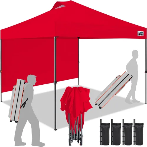Miniatura 16 de Eurmax Tienda de campaña desplegable de 8 x 8 de Estados Unidos, con bolsa rodante patentada sin puntas, 4 paredes extraíbles con cremallera, toldo