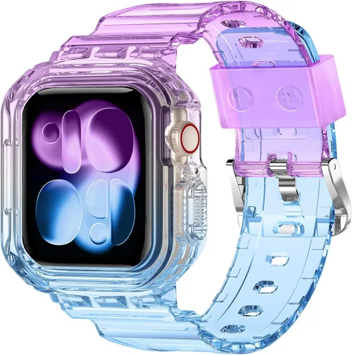 Miniatura 16 de XYF Compatible con correas cristalinas para Apple Watch de 1.929 in, 1.811 in, 1.772 in, 1.732 in, 1.654 in, 1.614 in, 1.575 in, 1.496 in, funda