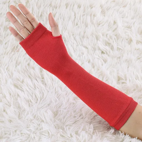 Miniatura 14 de Allegra K Calentadores de brazo sin dedos unisex de moda clásica