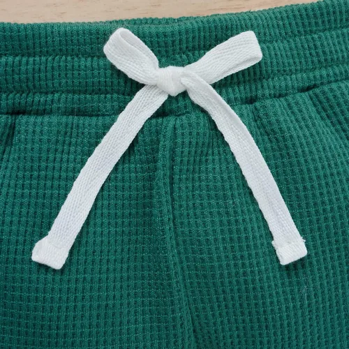 Miniatura 5 de Conjunto de 2 piezas acanaladas de 2 piezas para bebé recién nacido unisex para otoño e invierno