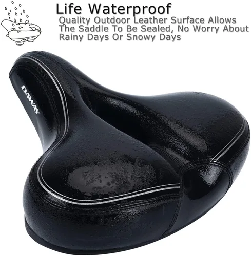Miniatura 6 de DAWAY C30 Asiento de Bicicleta Cómodo de Gran Tamaño - Compatible con Peloton, Ejercicio, Bicicletas de Montaña o Carretera, Reemplazo de Sillín