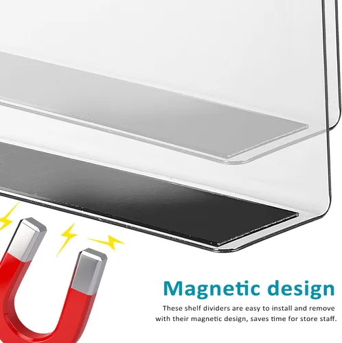 Miniatura 4 de Baluue Paquete de 6 separadores de estantes para estantes de metal, divisor de estante de armario con separador magnético organizador para ropa
