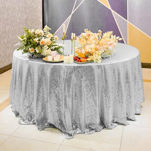 Miniatura 18 de Mantel de lentejuelas de 60 x 102 pulgadas, azul bebé, para boda, fiesta, despedida de soltera, rectangular