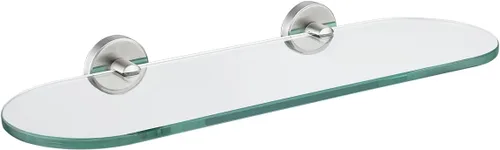 Miniatura 14 de JQK Estante de vidrio para baño dorado, almacenamiento de ducha de vidrio templado de 20 por 5 pulgadas, montaje de pared dorado cepillado de acero