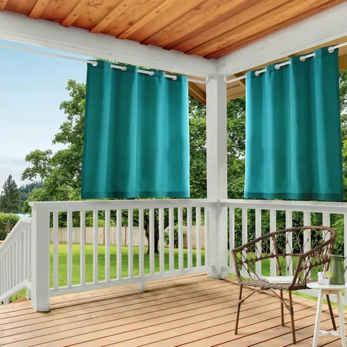Miniatura 37 de TOWN & COUNTRY BASICS Cabana Cortinas Sólidas de Peso Pesado para Interiores y Exteriores, Opacidad de Filtrado de Luz con Ojales en la Parte Verde
