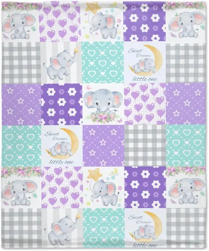 Miniatura 11 de Bonita manta de franela de elefante, ultra suave y acogedora, manta de forro polar ligera y mullida, manta de felpa cálida para sofá, cama, 30 x 40