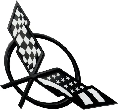 Miniatura 3 de Banderas cruzadas de nariz delantera, emblema de repuesto para automóvil 97-04 Corvette C5 Chevrolet Decal 19207384 19207385