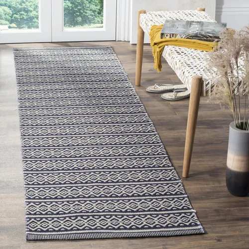 Miniatura 19 de SAFAVIEH Colección Montauk - Alfombra decorativa de 3 x 5 pies, color marfil y negro, hecha a mano de algodón estilo bohemio rural, ideal para zonas