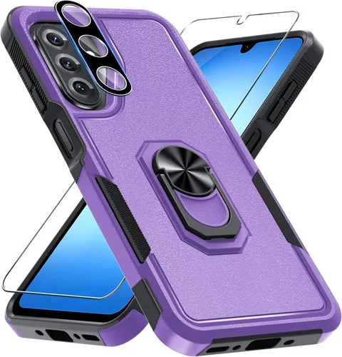 Miniatura 11 de Janmitta Funda compatible con Samsung Galaxy A14 5G con protector de pantalla + protector de lente de cámara, funda resistente de servicio pesado