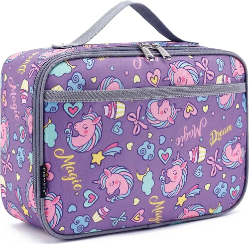 Miniatura 20 de FlowFly Lonchera para niños, bolsa suave aislada, mini hielera para el regreso a clases, kit de bolsa térmica para comidas, para niñas, niños, fútbol
