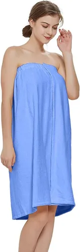 Miniatura 2 de TopTie Toalla de baño de ducha de rizo de algodón para mujer, color azul-S/M