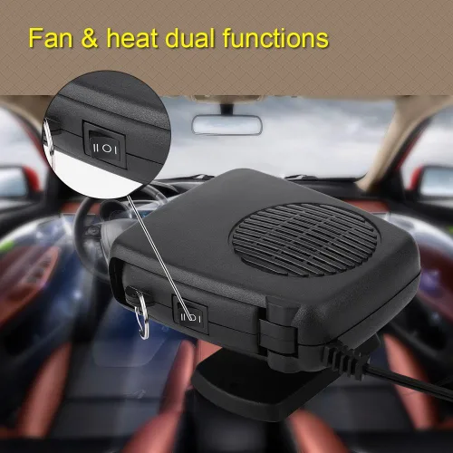 Miniatura 3 de Keenso - Calentador de cerámica para automóvil de 12 V, 150 W, descongelador, desempañador universal portátil