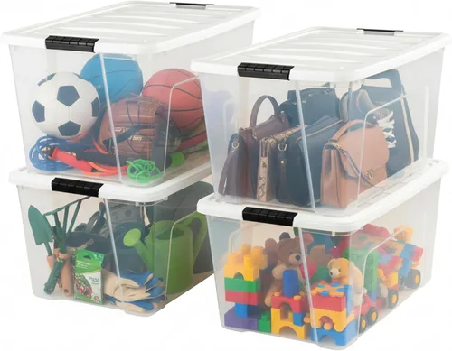 Miniatura 21 de IRIS USA Contenedores de almacenamiento de plástico apilables de 72 cuartos de galón con tapas, paquete de 6 unidades, sin BPA, fabricados