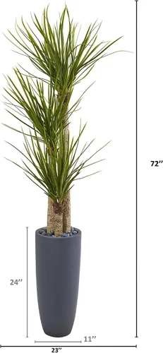 Miniatura 2 de Nearly Natural Árbol artificial de yuca en maceta de bala de 6 pies
