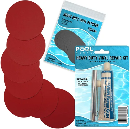 Miniatura 22 de Kit de parches de reparación de vinilo resistente para reparación de revestimientos de piscina sobre el suelo; inflables de pegamento y parches; Azul