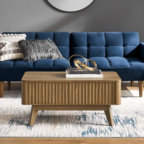 Miniatura 10 de mopio Brooklyn Mesa de Centro con Tapa Elevable para Sala de Estar, Mediados de Siglo, Granja Moderna con Superficie Elevable y Almacenamiento Roble
