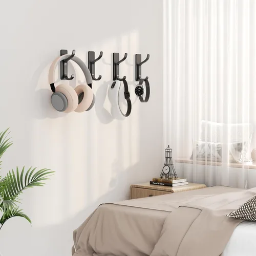 Miniatura 9 de pickpiff - Ganchos adhesivos de pared para abrigos - Colgador resistente de puerta, gancho de metal para colgar toalla, bolso, bata, mochila, Negro