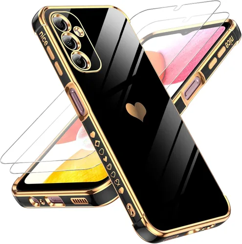 Miniatura 65 de LeYi for Moto G 5G 2025 Case: with Tempered Glass Screen Protector [2 Pcs]+ Full Camera Lens Protection,Love Heart Plating Cute Luxury Soft TPU