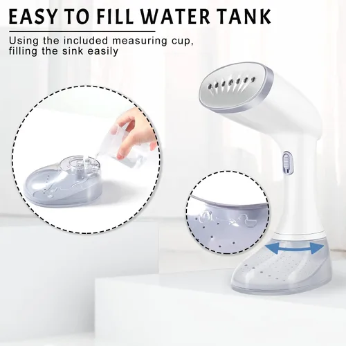 Miniatura 5 de Vaporizador para ropa, ropa portátil 3 opciones de vapor, vaporizador de ropa de tela, ropa de viaje de mano de 1350 W, calentamiento rápido de 30