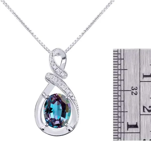 Miniatura 3 de Rylos Collares para mujer collar de plata 925 diseño clásico piedras preciosas y diamantes auténticos con cadena de 18 pulgadas piedra natal de 0354