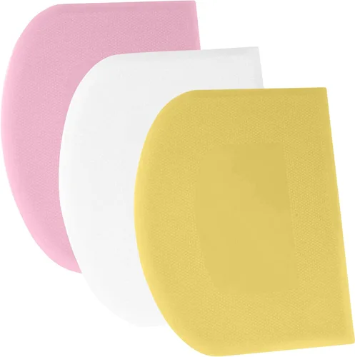 Miniatura 7 de SURDOCA Raspador de Masa Raspador de Banco - 3P 4.7x3.7" Raspador de Tazón de Plástico Flexible, Borde Afilado y Ángulos Raspador de Pastel.