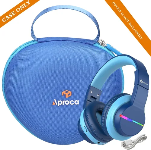 Miniatura 5 de Aproca Funda compatible con auriculares Bluetooth iClever BTH12 / HS19 / BTH26 para niños, bolsa de auriculares de almacenamiento portátil para Azul