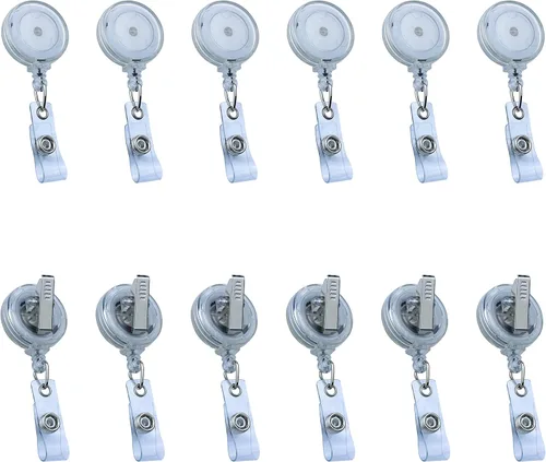 Miniatura 9 de Carretes de Credenciales Retráctiles Portacredenciales con Clip, Clips de ID para Credenciales, Carrete de Credencial, Clip de Credencial Retráctil