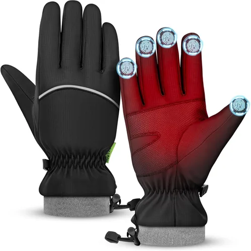 Guantes de invierno impermeables, pantalla táctil térmica, clima frío, esquí, nieve, guantes cálidos a prueba de viento para ciclismo, correr,