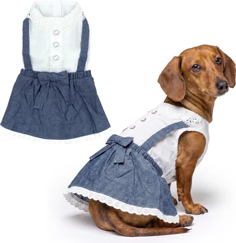 Miniatura 110 de Parisian Pet Chambray - Vestido para perro - Ligero sin mangas para perro, niña, talla XS Chambray en general