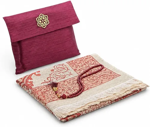 Miniatura 6 de ihvan online Alfombra de oración musulmana con 99 cuentas Tasbih y bolsa de viaje, tafetán suave sajadah, ligero y plegable, tapete de oración Negro