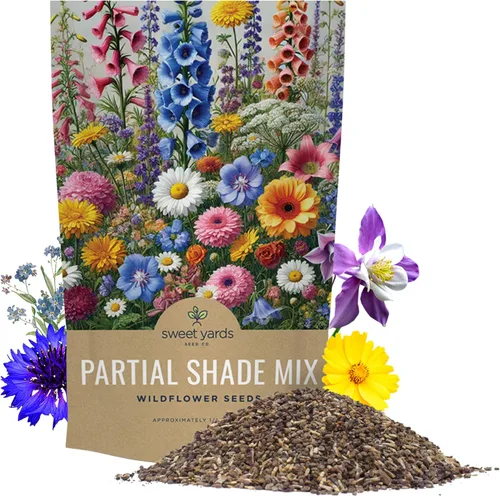 Miniatura 11 de Wildflower Seeds Mezcla de sombra parcial, 1 onza más de 7,000 semillas anuales y perennes polinizadas abiertas