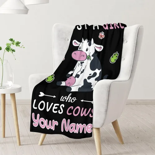 Miniatura 2 de Manta de vaca para niñas pequeñas, tamaño de regazo de 30 x 40 pulgadas, manta de felpa suave y peluda para regalo, manta negra linda para cama, sofá