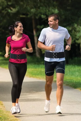 Miniatura 6 de Cinturón de fitness con peso, para caminar, correr, entrenamiento con pesos ajustables de hasta 10 libras, tecnología de enfriamiento, unisex Negro