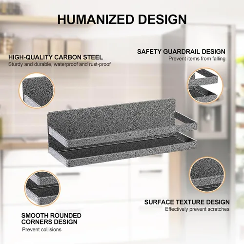 Miniatura 6 de Uten Estante grande para especias para refrigerador, paquete de 2 estantes magnéticos fuertes, organizador de refrigerador movible para cocina