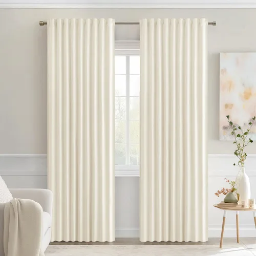 Miniatura 75 de MIULEE Cortinas opacas con pestaña trasera de 63 pulgadas de largo, juego de 2 paneles para sala de estar, dormitorio, privacidad, bolsillo