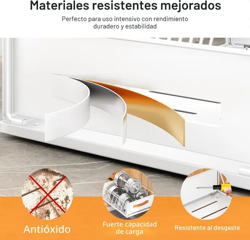 Miniatura 6 de Organizador de gabinete extraíble, estantes de despensa deslizables de alta resistencia con nano película adhesiva, cesta de gabinete de malla Blanco
