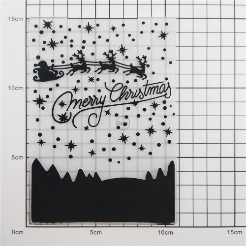 Miniatura 3 de DzIxY Carpetas de plástico en relieve de Feliz Navidad para suministros de fabricación de tarjetas, plantillas de papel 3D para álbumes de recortes