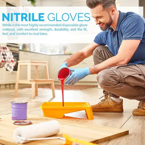 Miniatura 6 de [100 guantes de nitrilo – Examen desechable sin polvo ni látex – Grado médico y alimenticio – 3 mil – sensible al tacto
