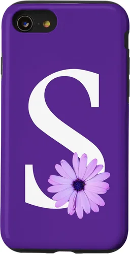 Miniatura 13 de Funda para iPhone 15 Purple Daisy Flower Monogram Letter S para mujer